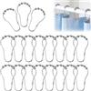 NICOLINI 40 Pz Anelli per Tende da Doccia in 304 Acciaio Inox con Sistema Scorrevole | 7.7cm x 4.2cm Anelli Gancio per Tenda da Doccia, Antiruggine Ganci Singoli per Tenda, Ganci per Tende, Aste per Tendaggi