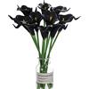 huaao 12pcs Calla Artificiali in Lattice Nero Vero Tocco Realistic Calla Fiori Finti per Finte Calle Bouquet Sposa Decorazione Nozze Matrimonio, Anniversario, Casa, Feste, Ufficio, Nuziale