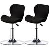 XGANGM Elasticizzato Copri Sedie Bar-Fodere Sgabello Bar con Schienale Fodere per Sgabelli da Bar Coprisgabelli Cucina Pranzo Girevoli Moderno Velluto Curvo Copertura Sgabello Bar,Nero,2PCS