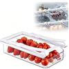 Seivunol Organizer Frigorifero a Pinza con Maniglia per Ripiani del Frigo (≤1.5 cm) | 24 x 12 x 5,5 cm Organizzatore Estraibile per Frigorifero | Sospeso per Risparmiare Spazio | Design Trasparente