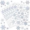 Aysatogc 6 fogli di adesivi natalizi a forma di fiocco di neve, decorazione | Fiocchi di neve adesivi natalizi per finestre, vetrine, porte, vetrine, decorazioni natalizie, argento