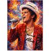 AllStarMedia Stampa artistica da parete con autografo di Bruno Mars, edizione limitata, idea regalo per fan, memorabilia da collezione (A3 senza cornice)
