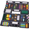 SENENQU Set da 8 Organizer Cassetti, Contenitori per Cassetti in Plastica Grigio Scuro, 24 Vaschette Impilabili per Cucina, Bagno, Ufficio, Trucco e Scrivania