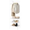 cecaro group Appendiabiti Angolare con 3 Ripiani 180x45x45 cm - Attaccapanni Salvaspazio con Mensole, Struttura Resistente per Cappotti, Giacche e Camicie (Bianco)