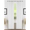 HOME ZEN HOUSEHOLD LINEN Tenda in bouclé jacquard art HEART con disegno a cuori e anelli diam. 4cm, semitrasparente, 140x280cm, rifinita nei dettagli (BIANCO)