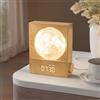 RETEYUNG Sveglia Luminosa con Luce Alba per Dormitori Pesanti, Lampada Luna Rotante, 2 Allarmi, 15 Suoni, 8 Colori RGB, Timer per Suoni Naturali, Luci Notturne da Comodino per Adulti e Bambini