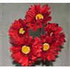 floral supplies Gerbera artificiale a stelo singolo con grande fioritura - molto drammatica - Home Garden (Rosso, 4 pezzi)