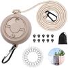 Vlecexs 10m Stendibiancheria Estensibile con 10 Fibbie e 20 Mollette Antivento | Filo Retrattile Antigroviglio, Portatile, per Balcone, Giardino, Campeggio, Viaggio, Hotel, Adatto per Lenzuola e Trapunte