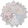LetCart 20 Pezzi Patchwork Cotone Tessuto, 25 x 25cm Tessuto di Cotone Stoffa Patchwork Quadrati Tessuti Motivi Stampati Stoffe per Cucito Creativo, Lavori Fai da Te, Decorazioni (Fiore Selvatico)