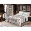 SpazioTessile Trapunta Piumone Invernale Microfibra Fantasia Montagna Valgardena Made In Italy, Grigio, Matrimoniale 260x260