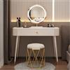 Exterm Toeletta Trucco con Cassetti, Postazione Trucco Moderno con Sgabello e Specchio Luminoso a LED, Tavolo da Trucco per Donne e Ragazze, 3 modalità di Illuminazione (Size : 80cm(31.5inch))