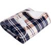 EMPOTEC Termocoperta Elettrica Letto Singolo 160x80cm Fantasia Quadri 60W in Soffice Pile Telecomando 2 Temperature 45/60° Coperta Termica Lavabile in Lavatrice