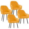 BUAOGDVG Coprisedia scandinavo set di 4/2/6 con braccioli in velluto elasticizzato for sala da pranzo, copripoltrona for cucina, casa, ristorante(Gold D'or,4pcs)