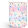 Pomodee Cesto Biancheria Sporca Farfalla Stelle Bambini, Pieghevole | 43 L cestino portaoggetti colorato, cesta giochi bambini, tela impermeabile - cameretta, bagno, bambina, regalo