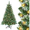 UISEBRT Albero di Natale con Luci LED Albero Natalizio Artificiale Innvevato e Pigne, in PVC Verde, Supporto in Metallo, per Decorazioni Natalizie, 120cm