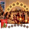ELMVAR Set da 7 decorazioni murali a LED a forma di renna - Illuminazione natalizia festosa, retroilluminazione calda adesiva per ingressi, renne luminose 3D per interni (Snowflake)