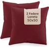Viterbo Biancheria Coppia Federa Cuscini Cuscino Completo di Imbottitura con Zip per Divano Salotto Made in Italy 42x42Cm - 50x50Cm - 60x60Cm (Bordeaux, 50x50Cm)