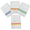 HOME ZEN HOUSEHOLD LINEN STROFINACCIO CANOVACCIO ART CLASSICO, CONFEZIONE 4 PEZZI ASSORTITI CON 3 FASCE COLOR ARCOBALENO DIVERSE DI MISURA 50X70 CM IN TESSUTO 100% COTONE RINFRANTO SPIGATO PANNO DA CUCINA