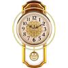 Generic Orologio da parete vintage con texture antica, movimento a pendolo senza ticchettio, stile retrò classico con cornice in plastica e vetro ABS