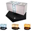 SJPMHYQ Lampada Banconota Galleggiante Levitazione Magnetica LED Scrivania | Lampada da tavolo a levitazione magnetica con luce ambientale LED a 3 colori e rotazione a 360°