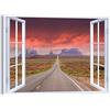 LuxHomeDecor Quadro finestra route 66 death valley 100x75 cm Stampa su Tela con Telaio in Legno Arredamento Arte Arredo Moderno