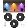 WUYOR Lampade LED RGB Ricaricabili con Telecomando, Lampada da Cucina Sotto Armadio con Batteria 1800mAh, Timer, Illuminazione Senza Fili da Incollare per Armadio, colore nero