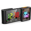 Lancoon Sveglia per bambini per letto con simpatici personaggi dei fumetti 11 display dinamico RGB volume luminosità regolabile doppio allarme porta USB luce notturna per camera da letto casa