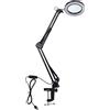 Marhynchus Lente D'ingrandimento 50X con Luce 10 Livelli di luminosità Lampada con Lente D'ingrandimento Regolabile in 3 Colori Lampada da Scrivania a LED con Braccio Flessibile per la