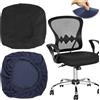 CAMETNG 2 Pezzi Copri Sedia da Ufficio, Elasticizzati Universale Coprisedie, Riutilizzabile Rimovibile Copri Sedie, 48-50cm Chair Cover per Protezione e Decorazione Delle Sedie (Nero e Blu Scuro)