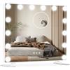 LIFEZEAL Specchio Trucco con Luci, Specchiera Hollywood, con 14 Luci LED, Smart Touch, 3 Colori e 3 Modalità di Luminosità, 50 x 40 cm, Specchio da Parete, da Tavolo, con 2 Piedini di Supporto