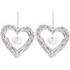 Hazrcvr 2 Pezzi Vimini Cuori Appesi Ghirlande Cuori da Appendere in Vimini Decorazioni da Appendere a Forma di Cuore Corona Cuore Rattan del Mestiere di DIY per Appeso a Parete Decorazione