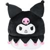 CARTOON Cuscino squishy 3D morbido cuscino decorativo in poliestere con dettagli tridimensionali e ricami effetto antistress 25×20×10 cm (Kuromi)
