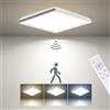 BLNAN Plafoniera LED 18W con Rilevatore di Movimento Radar e Telecomando. Perfetta per Bagno, Corridoio, Scale, Toilette, Garage, Cantina e Balcone. Dimmerabile e Facile da Installare 22cm