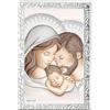 Holyart Quadri, stampe, codici miniati: Quadretto Sacra Famiglia cornice argentata Valenti 14x9 cm