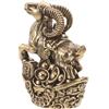 DOITOOL Statua Capra dello Zodiaco in Ottone Antico per Casa e Salotti | Finitura Antica e Liscia, Design Retrò, Emblema di Ricchezza, per Capodanno Cinese e Anno 2027