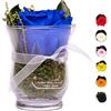 Rosen-Te-Amo | regalo festa della Mamma | rosa stabilizzata vera profumata blu in vaso per fiori in vetro | scatola regalo dal design raffinato || Composizioni artigianali rosa eterna| regalo donna