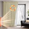 Deconovo Tende Oscuranti Termiche con Fettuccia - Pannello Singolo Pesante Doppio Strato Isolante Freddo Caldo, Antivento, per Finestre e Porte, 140x200 cm, Beige Chiaro Retro Bianco