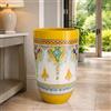 Generico Vaso Portafiori Portaombrelli Ceramica Dipinta a Mano Stile Caltagirone Decorazioni Floreali H60cm Ø40cm Artigianale 1212251006