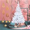 VA-Cerulean - Albero di Natale artificiale, ignifugo, montaggio rapido, con supporto (PVC bianco, 120 cm)