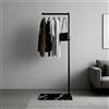 BUZUEY Appendiabiti nero con base in marmo, appendiabiti autoportante per appendere vestiti, appendiabiti moderno, appendiabiti minimalista per piccoli spazi, camera da letto, ingresso, boutique