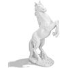HERCHR Statua Cavallo Rampante in Resina, Scultura Decorativa per Soggiorno, Ufficio, Ingresso, Arredamento Minimalista, Simbolo di Successo e Prosperità, 12,4 × 7,09 pollici(bianca)