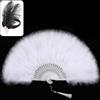 SOGUGOM Ventaglio con piume bianche e copricapo | Ventaglio rinascimentale per feste, Great Gatsby, Harlem Nights, accessori burlesque