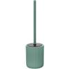 Generico Accessori Bagno in Ceramica Linea Color Verde Soft-Touch - Set Bagno Moderno con Design Cannettato, Varianti Dispenser Sapone, Portaspazzolino e Portascopino WC (portascopino wc)