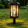 Amabery Lanterna solare commemorativa personalizzata per cimitero, lampada solare personalizzata con foto di animale domestico, nome e anni, impermeabile, regalo di condoglianze per la perdita di un