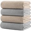 Polyte Asciugamano Bagno Microfibra Nido d'Ape Rapido 430 GSM 76,2x152,4 cm | Confezione da 4, oversize, senza pelucchi, asciugamano per il corpo