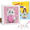 GHHKUD Diamond Painting con cornice per bambini, set per pittura a mosaico con strass, immagini con confezione regalo, per 8-12 anni, artigianato artistico per la decorazione della casa, 18 x 18 cm