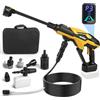 YWNYT Idropulitrice a batteria compatibile con batteria Dewalt da 18 V 20 V, pompa dell'acqua a 3 pistoni, 68 bar, idropulitrice portatile senza spazzole con ugello 6 in 1, touch screen regolabile a 3