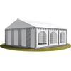 TOOLPORT 5x6 mTendone per feste PREMIUM PVC grigio-bianco 100% impermeabile Gazebo da giardino Tendone da esterno Tenda party