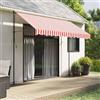 Ordellia Tenda da sole a righe rosse e bianche, 3 x 2,5 m, 100% poliestere con rivestimento in poliuretano, resistente ai raggi UV e all'acqua, adatta per tende da sole con braccio articolato, balcone