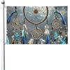 TOXOCMDKLE Bandiere 90 x 152 cm 200D Heavy Banner Decorazione Outdoor Bandiera Nativa Americana Acchiappasogni Bandiera Benvenuto Cortile Bandiere con occhielli in ottone Bandiera da giardino per tutte le